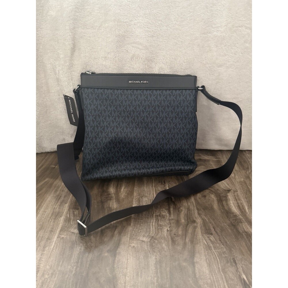 Michael Kors Men's Cooper Blue/Black Logo Crossbody Messenger Bag